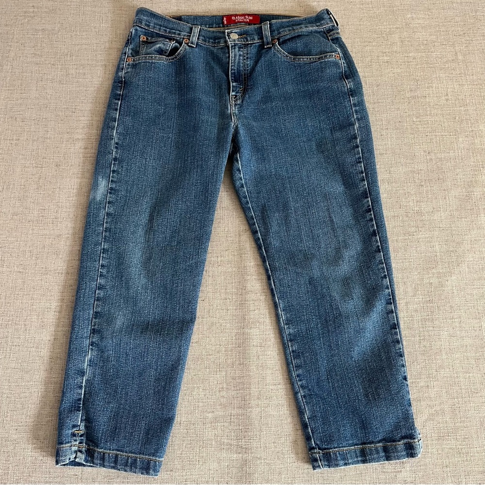 Levi’s Classic Slim Stretch Jeans Crop Women’s 12 Slim Blue Medium Wash Denim